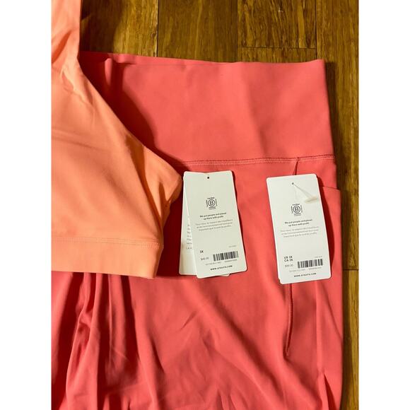 Athleta WORKOUT SET Salutation Stash Pocket II Capri & Exhale Bra 3X Coral NWT‎ - Picture 3 of 11
